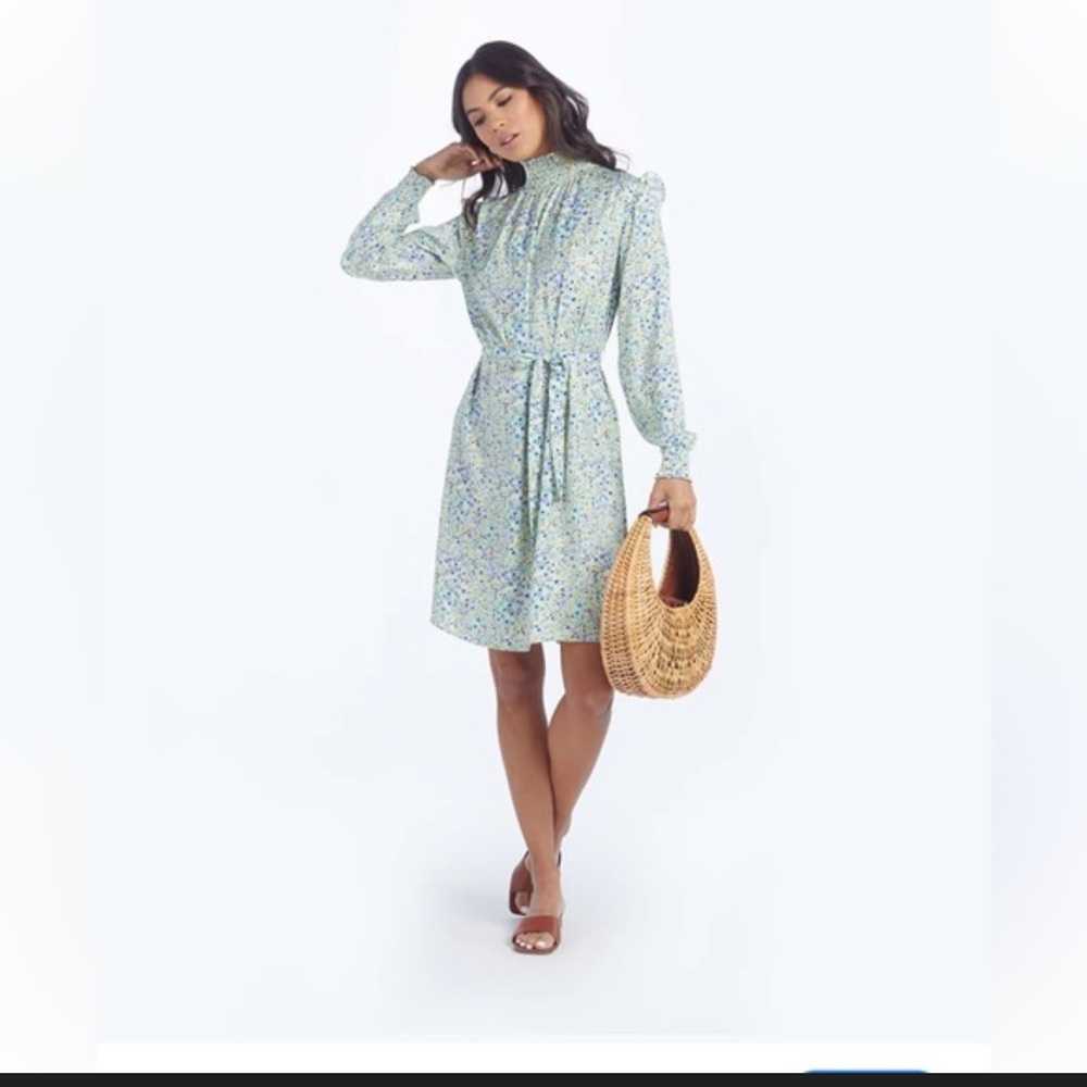 Summersalt The All Dressed Up Mock Neck Dress Long Sleeve Size Medium‎ Yellow
